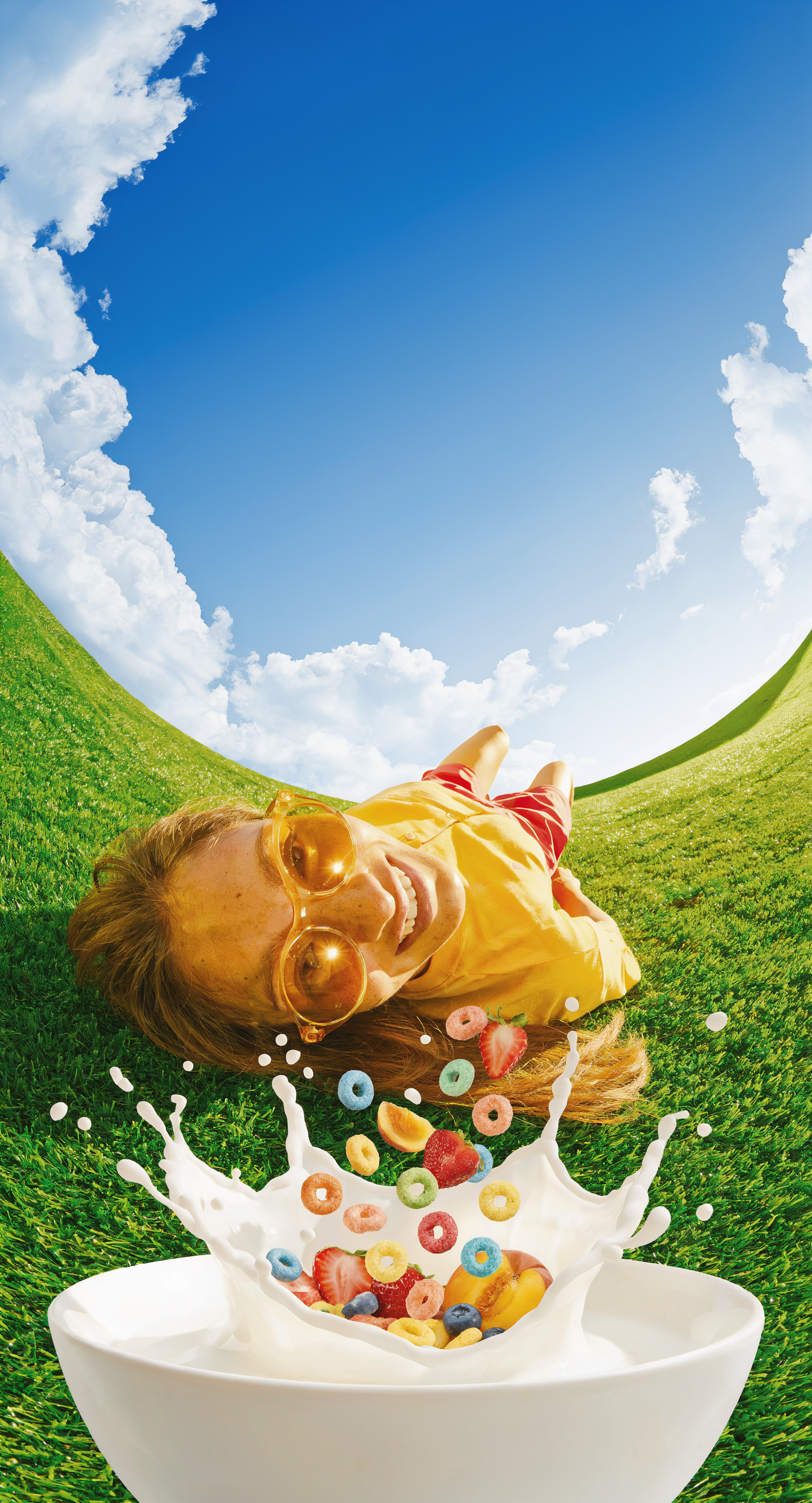 Story: Surreal cereal landscape and bowl metaphor