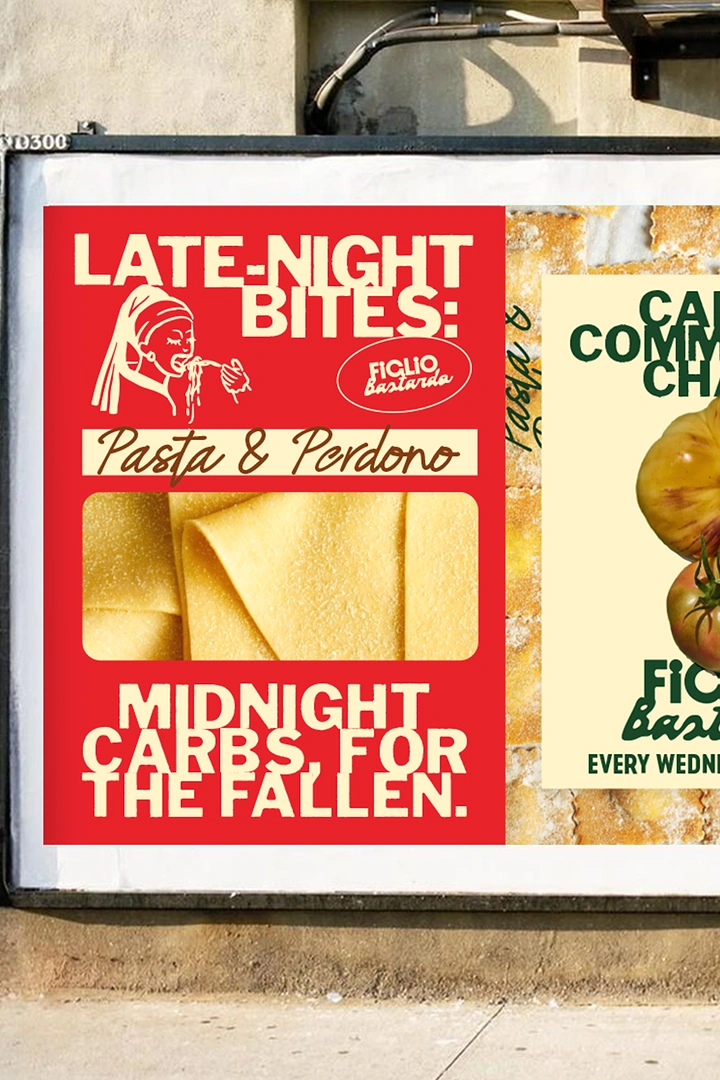 Italian Restaurants creative ad: Witty late-night pasta campaign concept