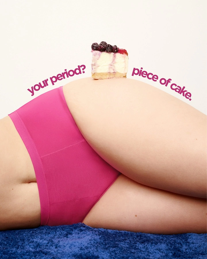 Period Care & Feminine Hygiene creative ad: Period pain becomes playful cake metaphor