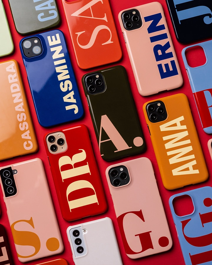 Phone Cases & Mobile Accessories creative ad: Cases become typographic letter blocks