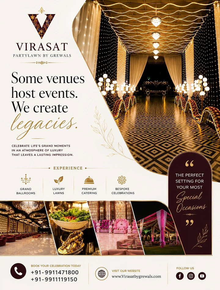 Banquet Halls & Venues creative ad: Witty 'others host, we create legacies'