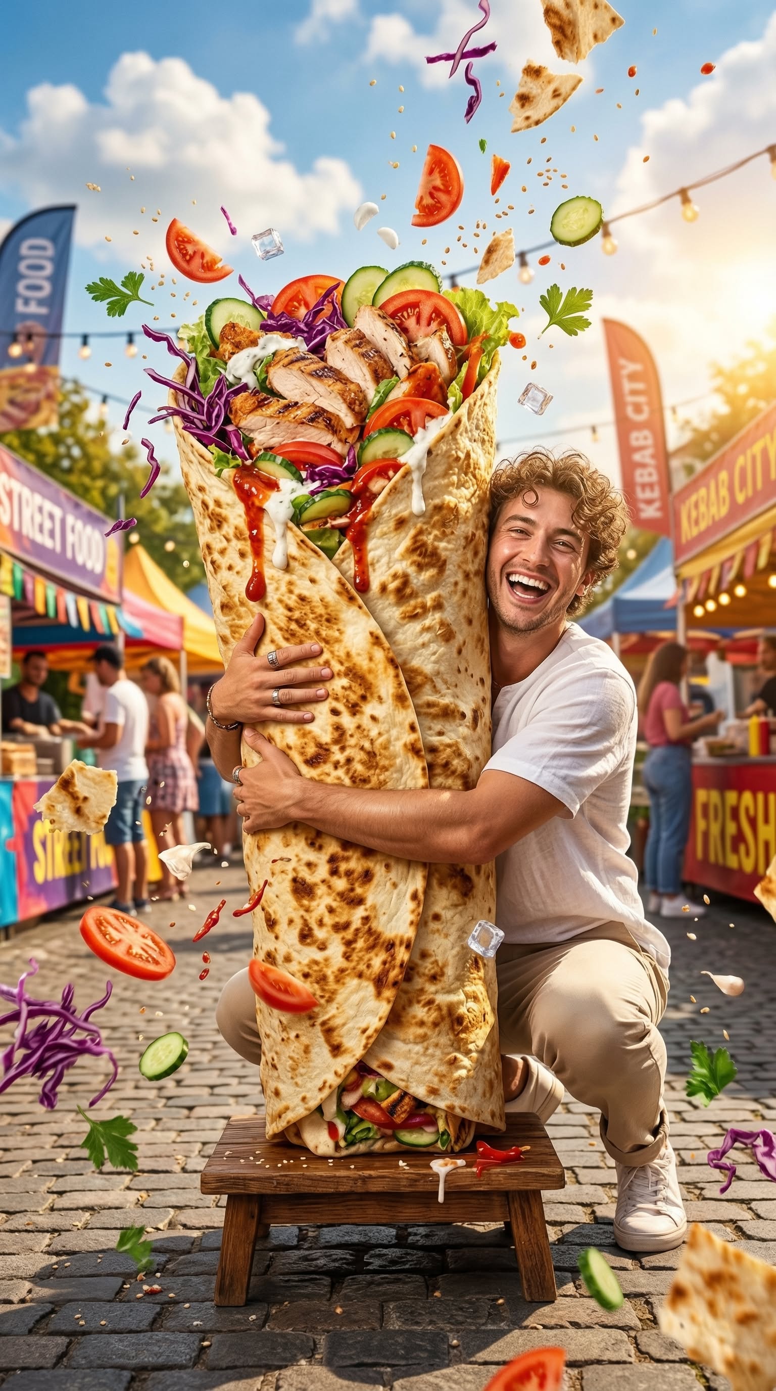 Story: Oversized shawarma becomes joyful street spectacle