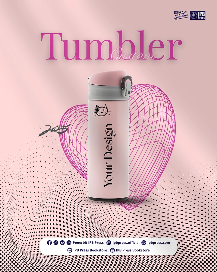 Tumblers, Flasks & Drinkware creative ad: Wireframe heart creates distinctive product metaphor