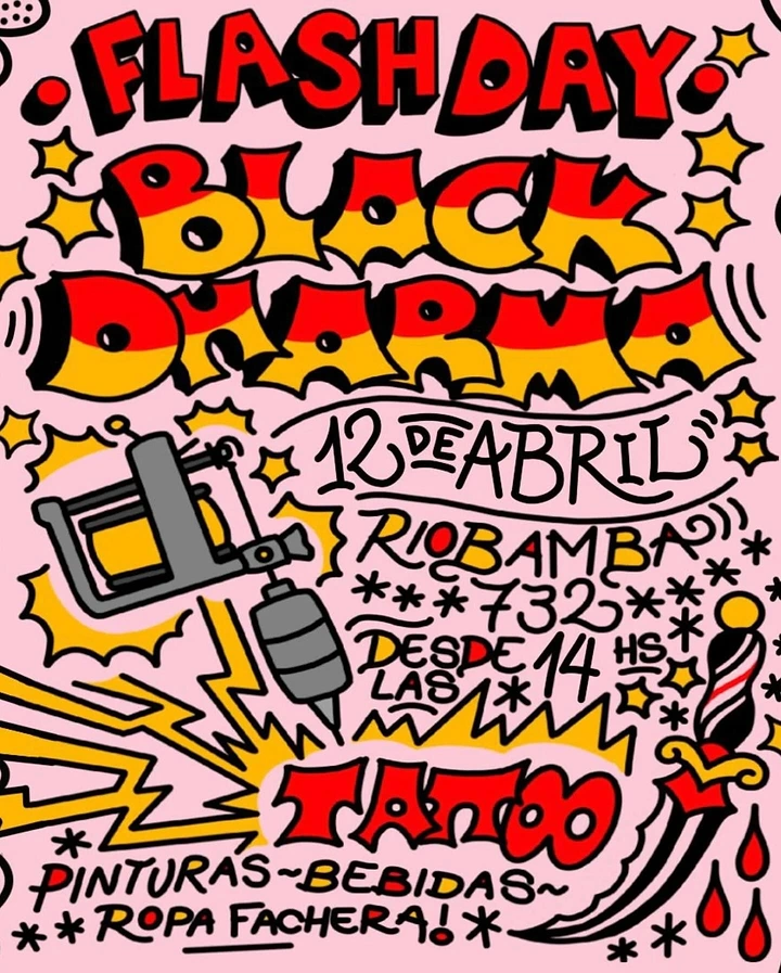 Tattoo Studios creative ad: Hand-drawn flash-style lettering poster