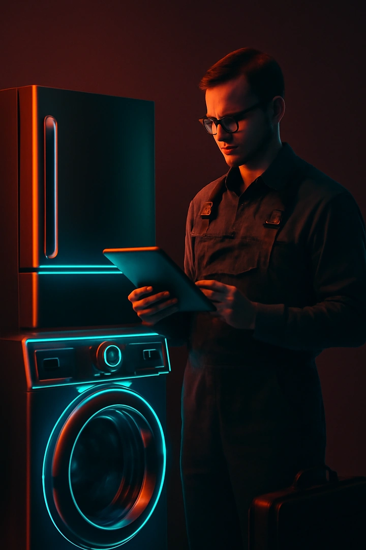 Appliance Repair creative ad: Neon appliances create repair atmosphere