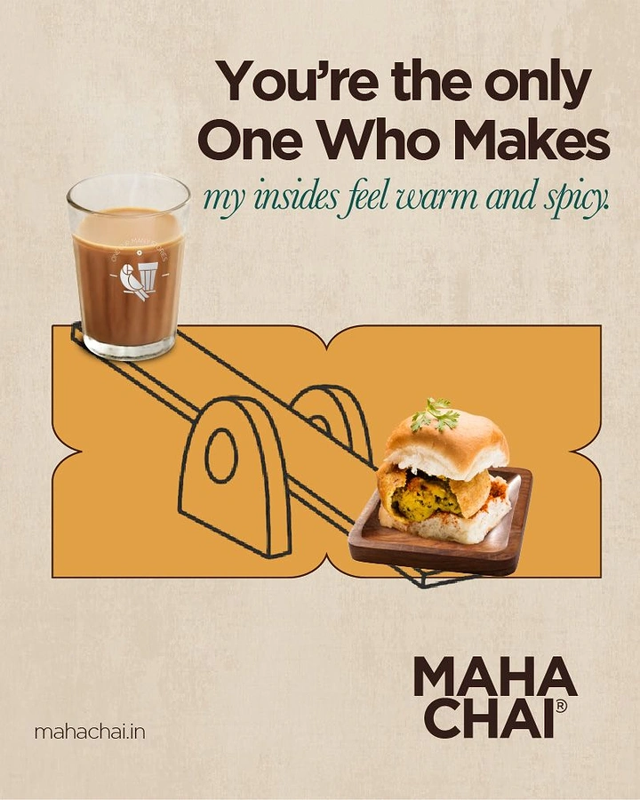 Tea & Chai Brands creative ad: Seesaw chai and vada pav pairing