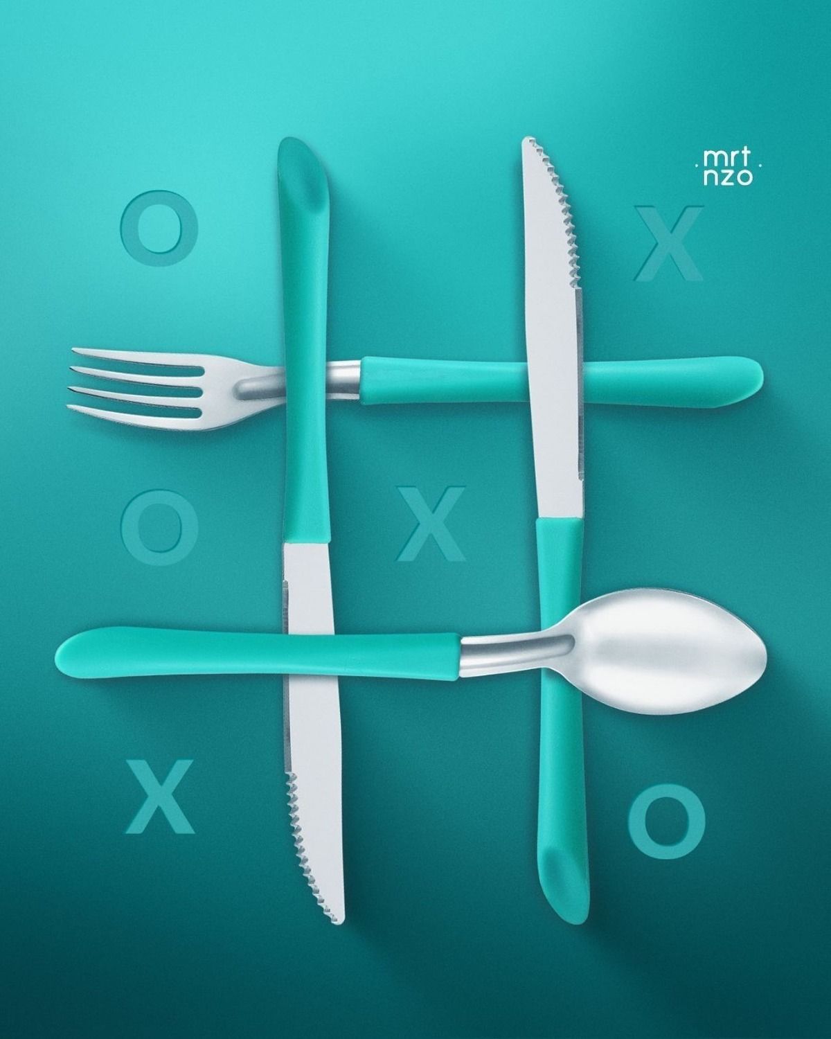 Instagram post: Cutlery transforms tic-tac-toe into product play