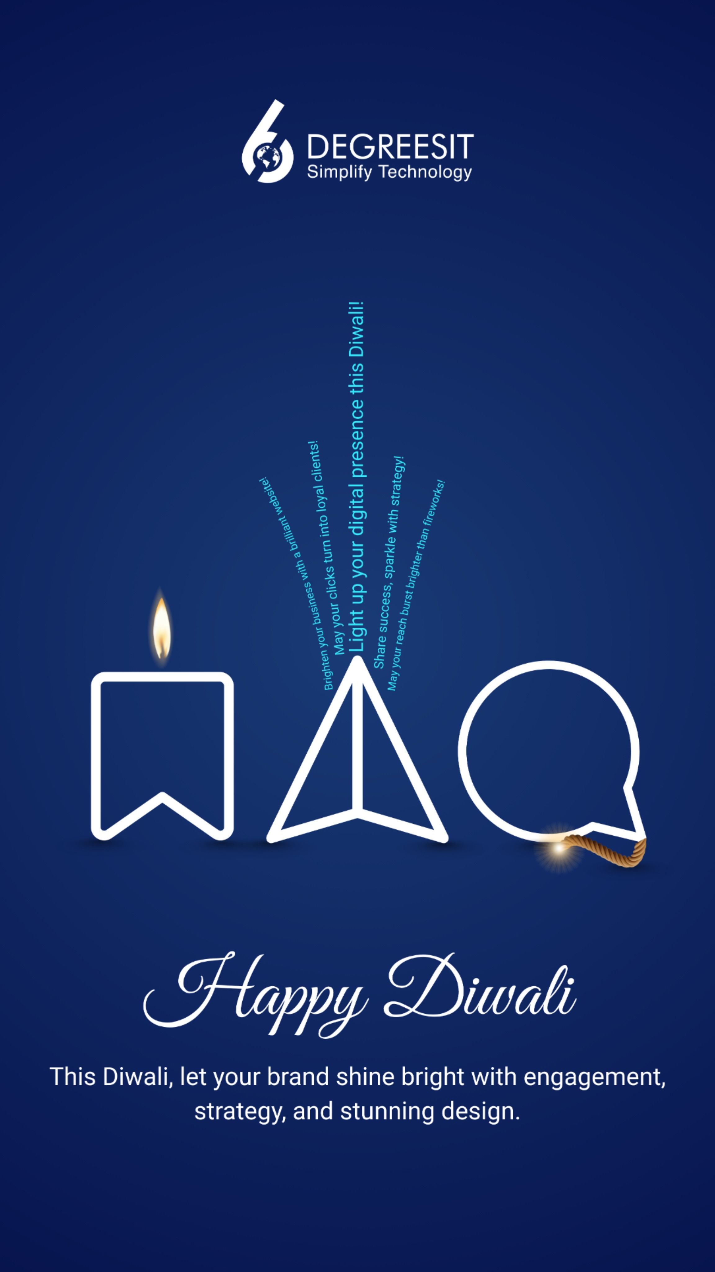 Diwali Story: Social media line icons (bookmark, send, chat) reimagined as candle, rocket and bomb firecracker