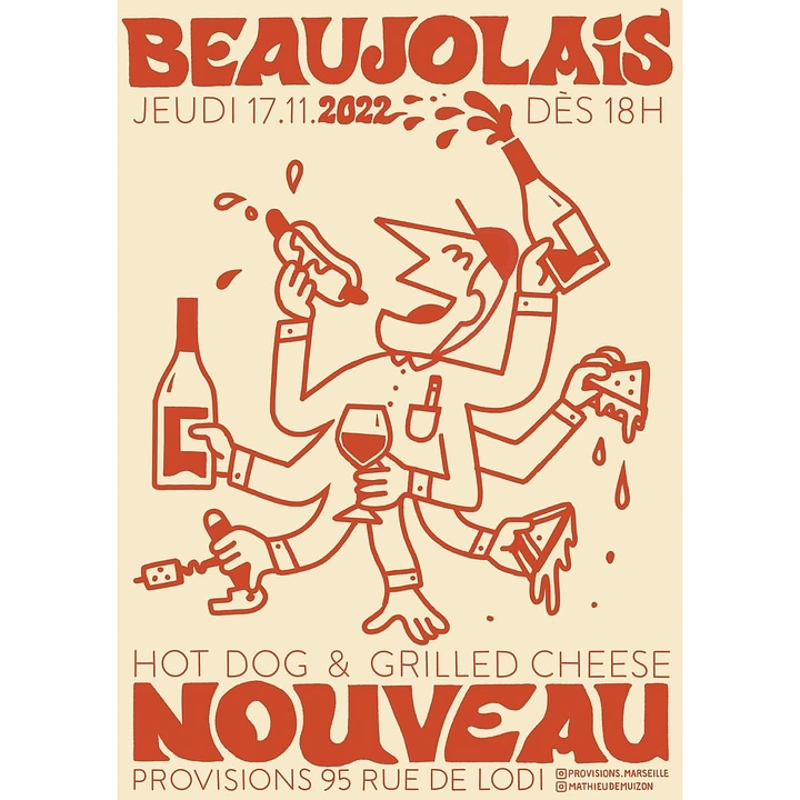 Bars & Pubs creative ad: Expressive illustration turns wine event playful