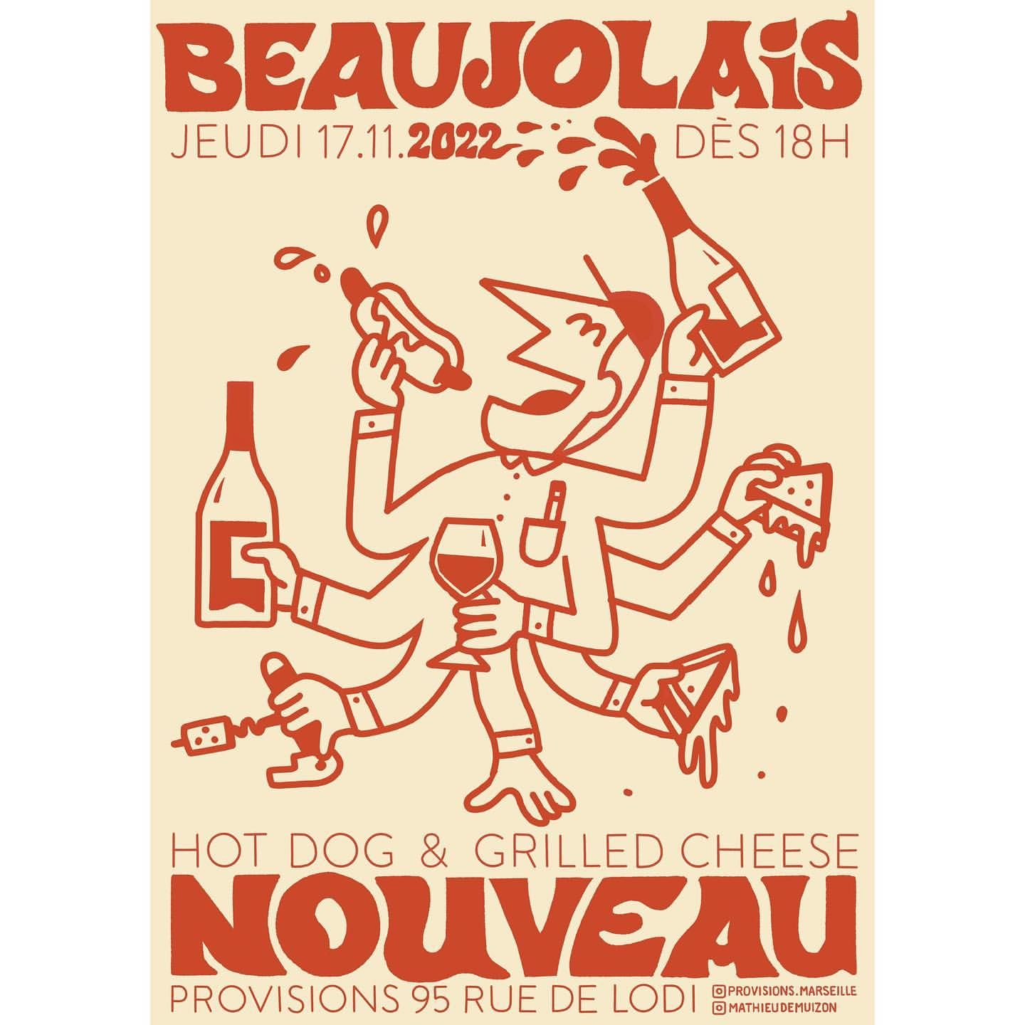 Instagram post: Expressive illustration turns wine event playful