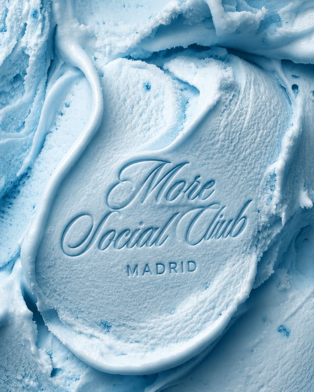 Carousel: Pale blue gelato surface with debossed logo, slide 1
