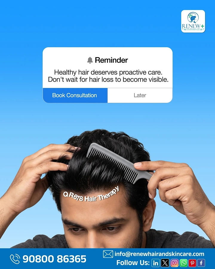 Hair Transplant & Hair Clinics creative ad: Phone reminder notification for consultation