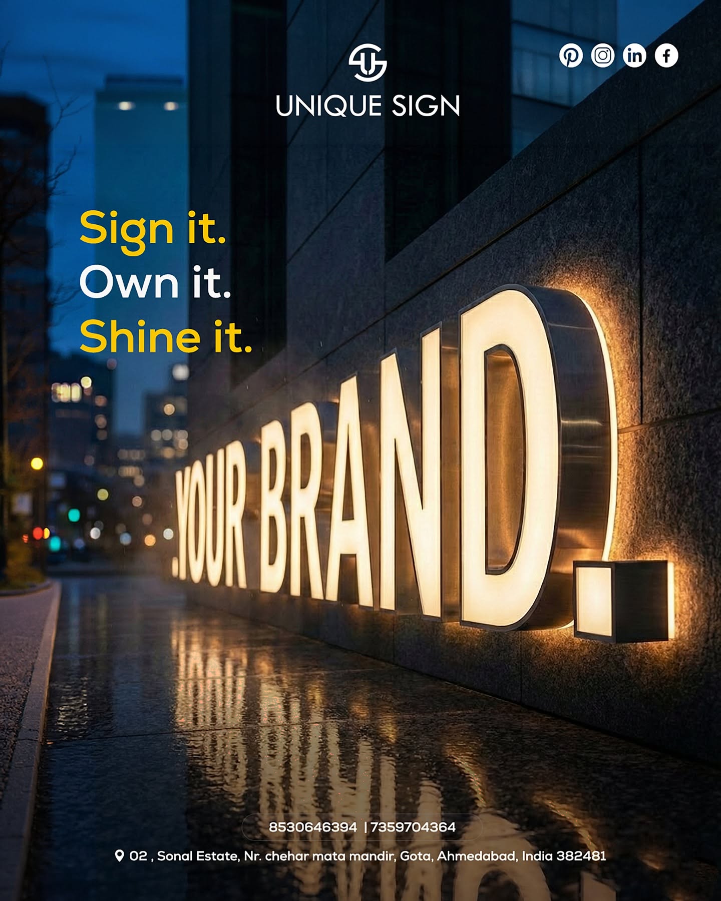 Instagram post: Brand lettering becomes architectural statement