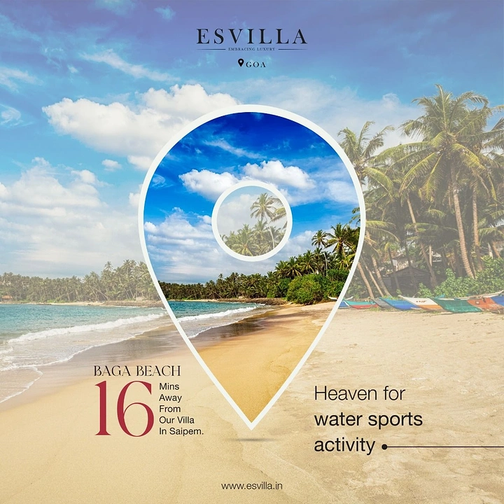 Vacation Rentals & Holiday Homes creative ad: Location pin becomes beach window