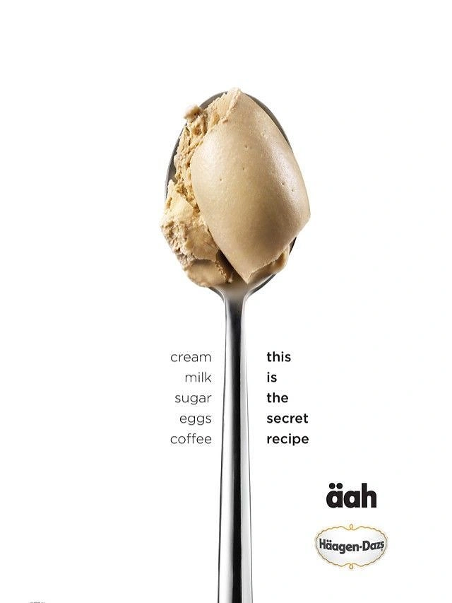 Sweet Shop creative ad: Spoon holding a scoop of coffee ice cream
