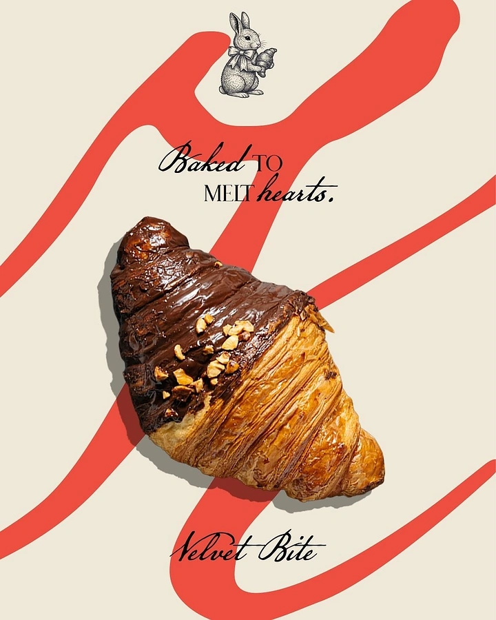 Easter creative ad: Chocolate-dipped hazelnut croissant