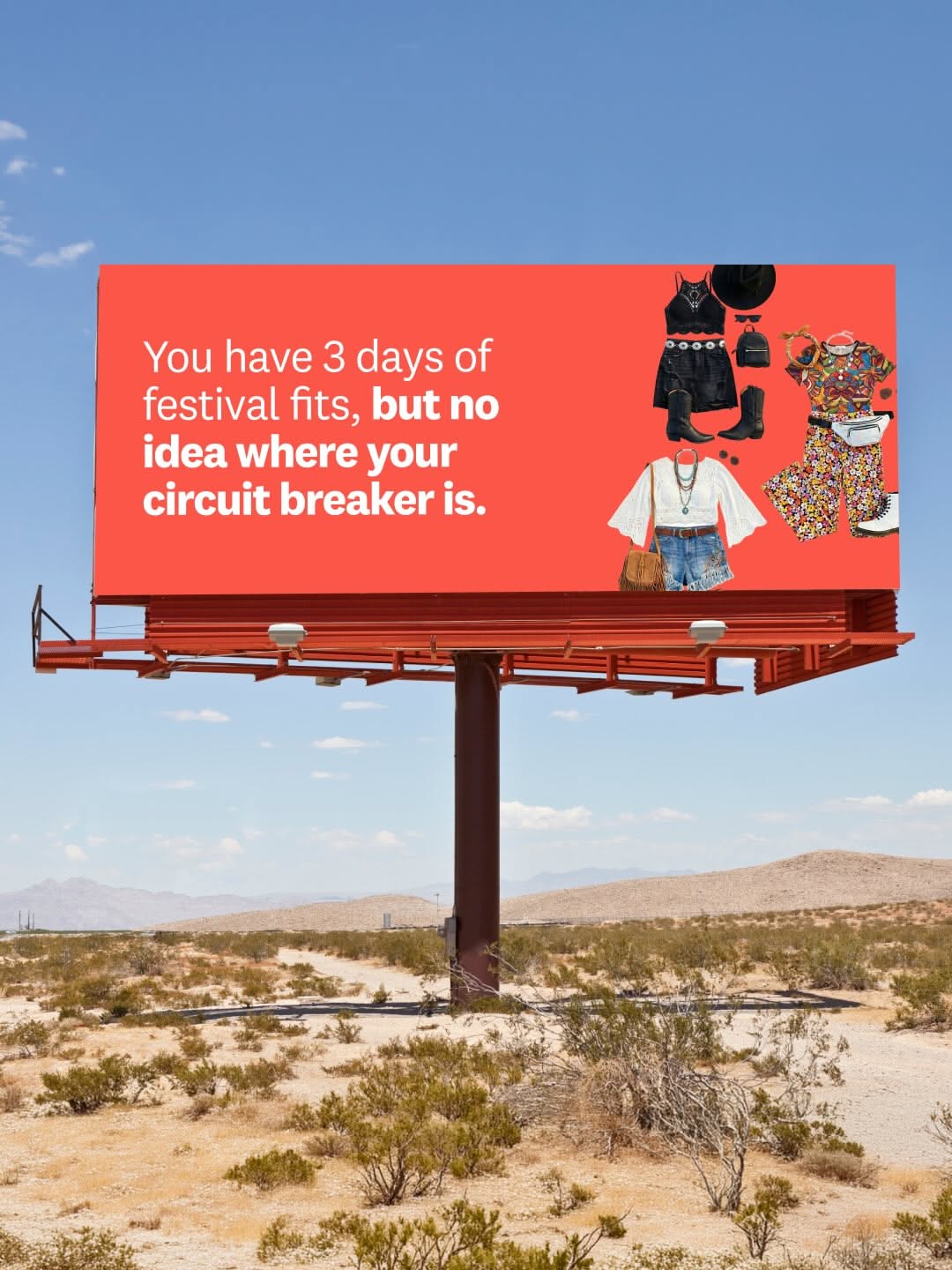 Carousel: Desert billboard with a manicured hand holding a hammer, slide 2