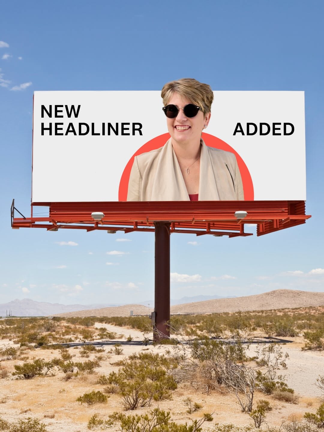 Carousel: Desert billboard with a manicured hand holding a hammer, slide 4