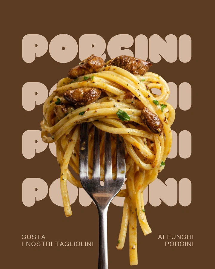 Instant Noodles & Pasta Brands creative ad: Exceptional typography integration with product.