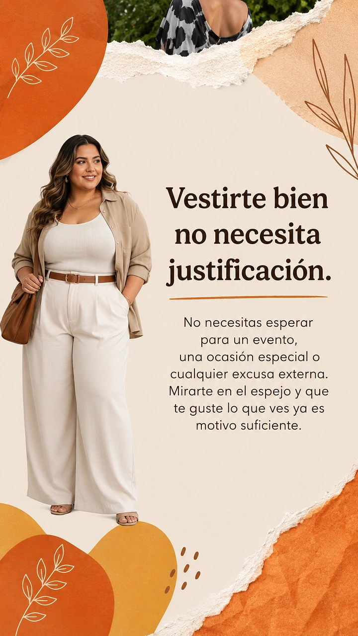 Plus-Size Fashion creative ad: Torn-paper framing supports confident message