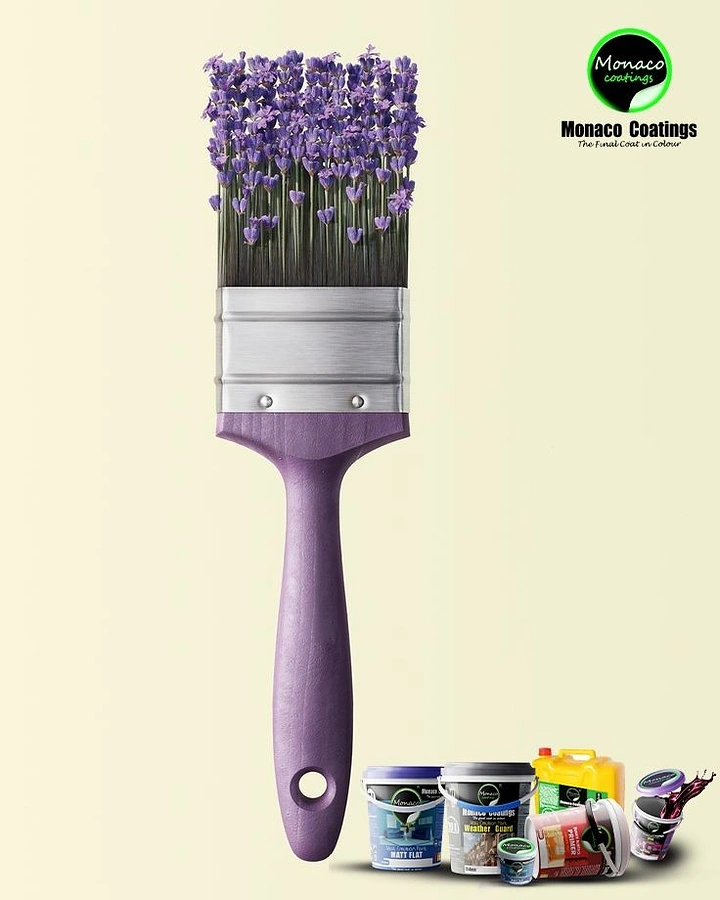 House Painters creative ad: Lavender flowers as paintbrush bristles metaphor