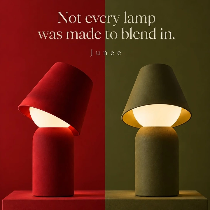 Lighting Stores & Lamps creative ad: Contrast metaphor makes lamps stand apart