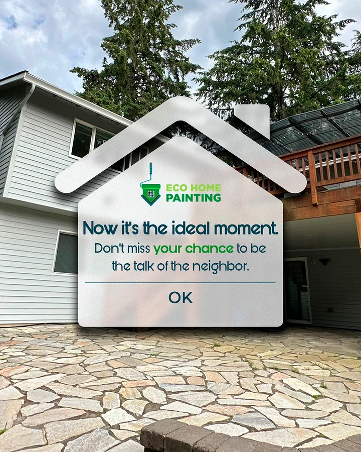 House Painters creative ad: House-shaped UI dialog box prompt