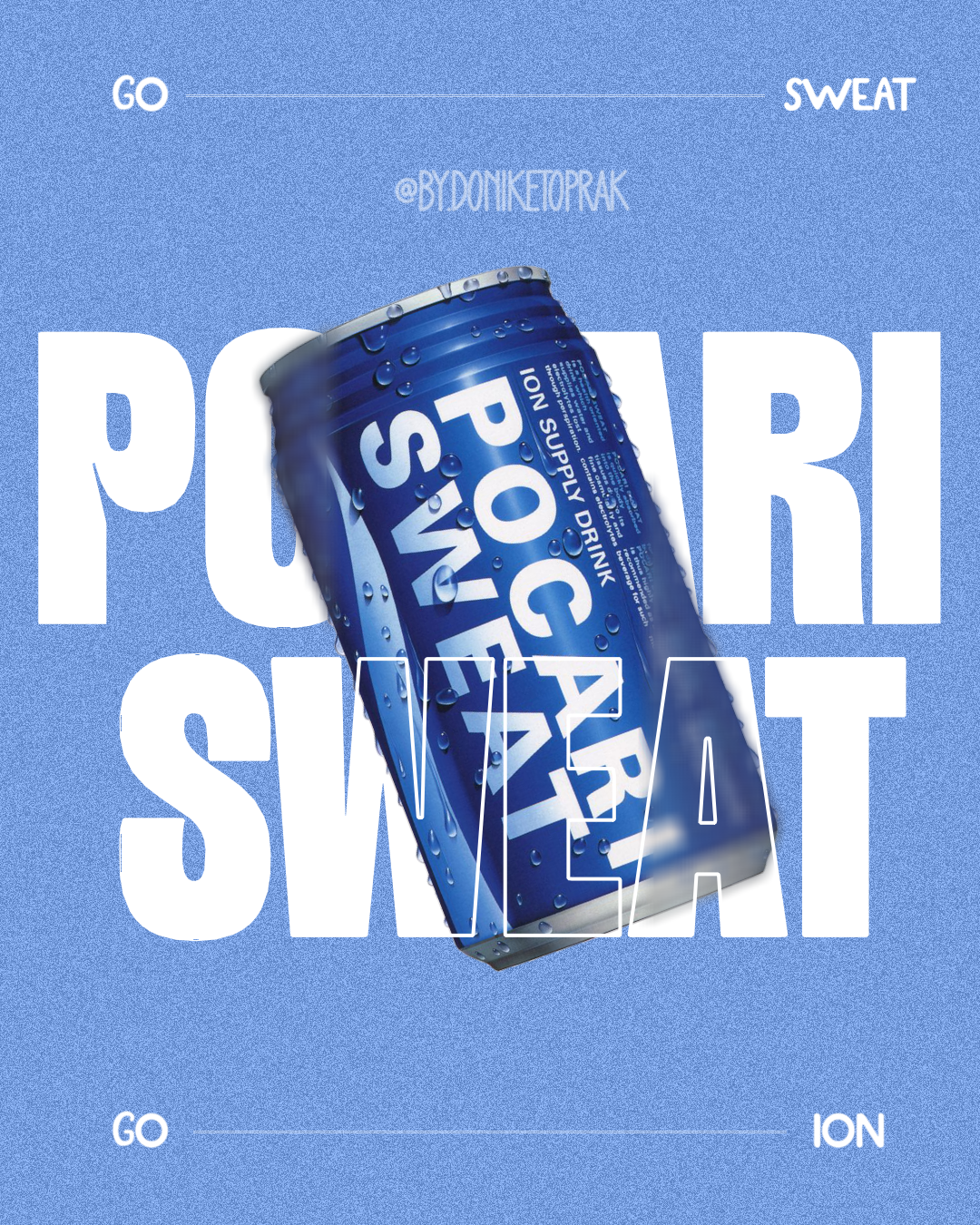 Instagram post: Bottle disrupts oversized sweat typography