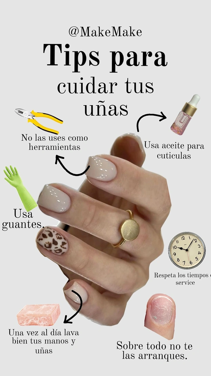 Nail Salons creative ad: Collage hand with annotated care tools