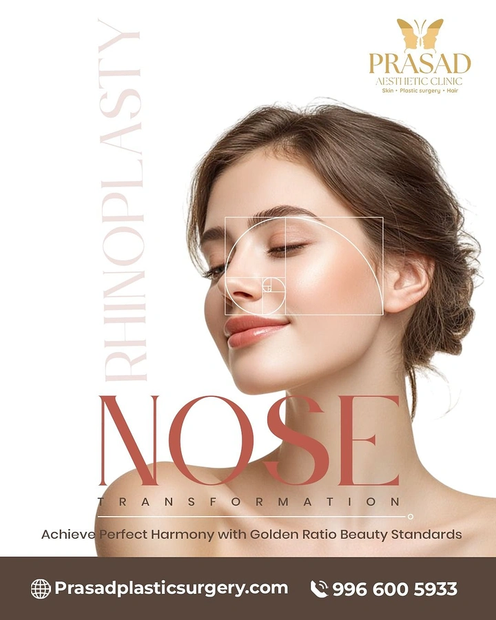 Plastic Surgery Clinics creative ad: Golden-ratio face analysis feels premium