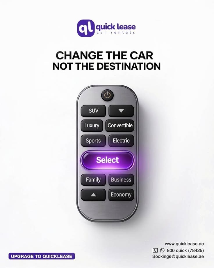 Instagram post: Remote control selects car type, witty