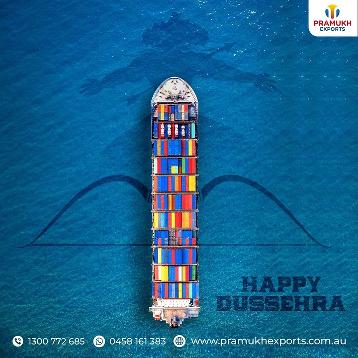 Dussehra creative ad: Aerial container ship forming the arrow of Rama's bow