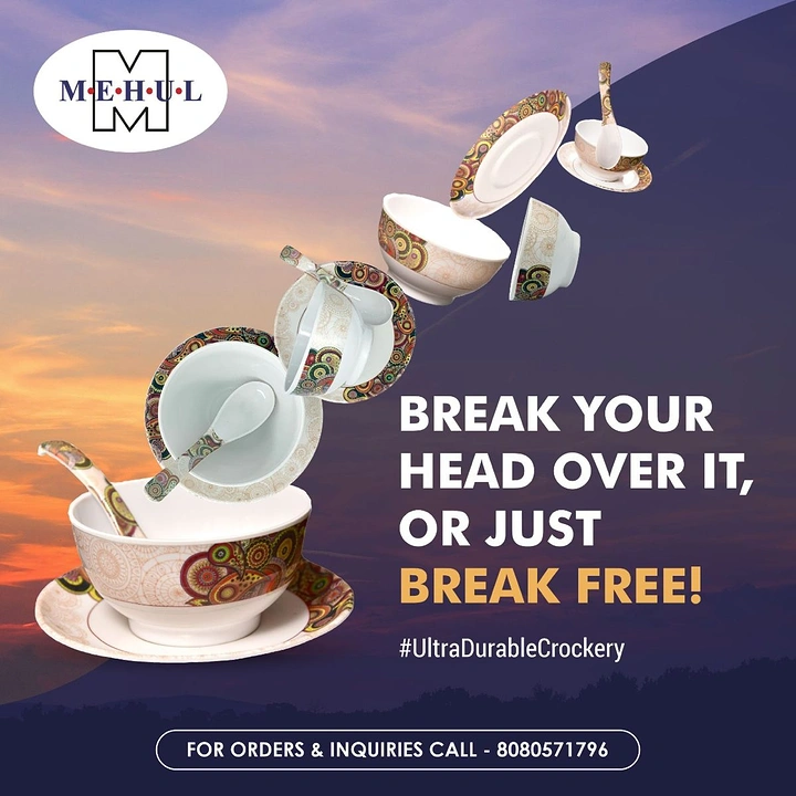 Tableware & Crockery creative ad: Breakable crockery pun drives the concept