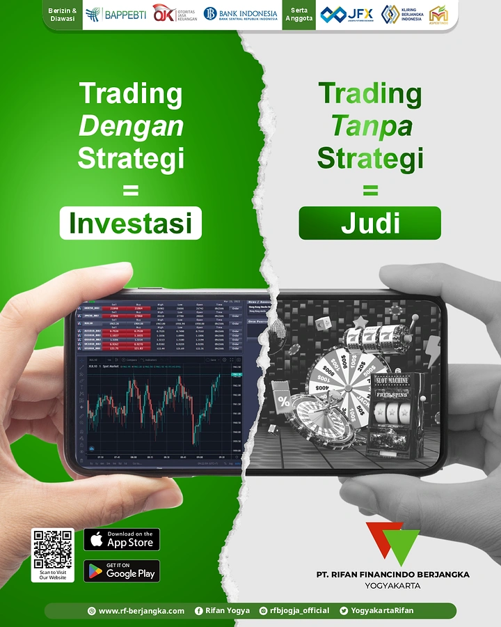 Stock Brokers & Investing creative ad: Split: strategy investing versus gambling slot