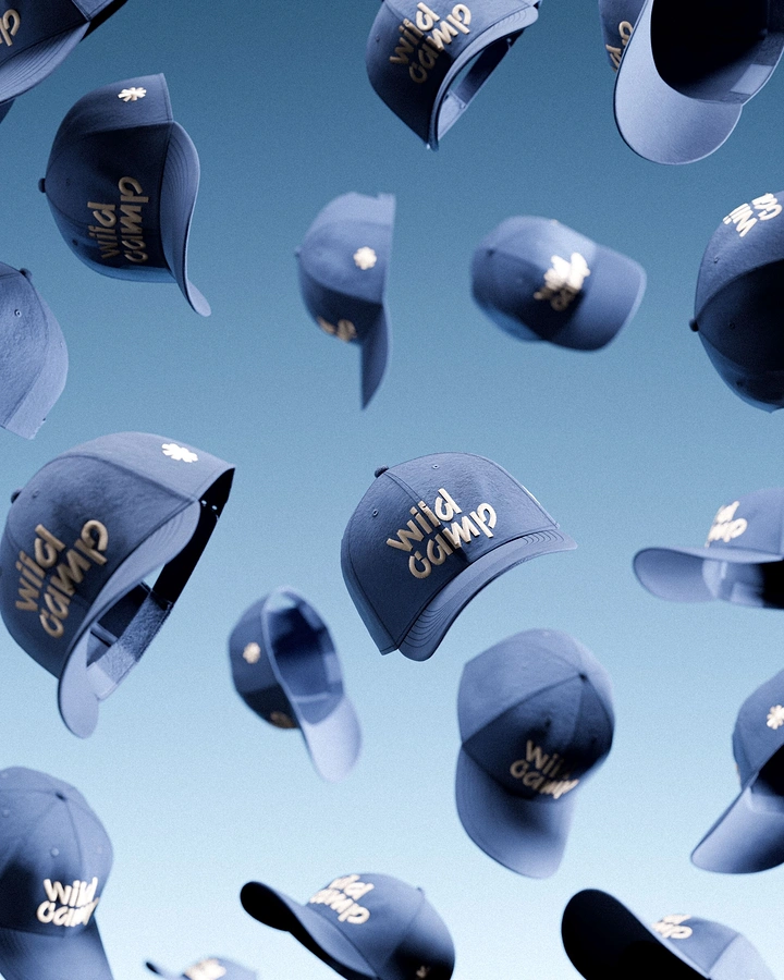 Hats & Caps creative ad: Floating caps create memorable product composition