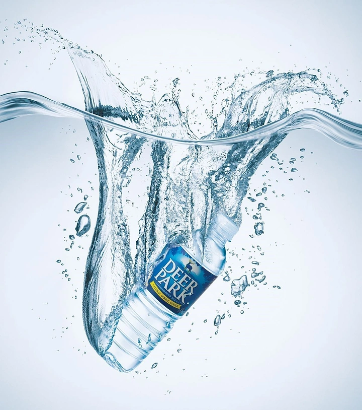 Packaged Drinking Water creative ad: Bottle integrated into sculptural water splash