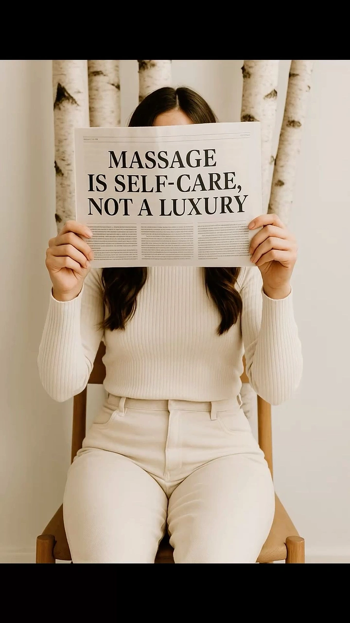 Spa & Massage creative ad: Newspaper headline: self-care not luxury