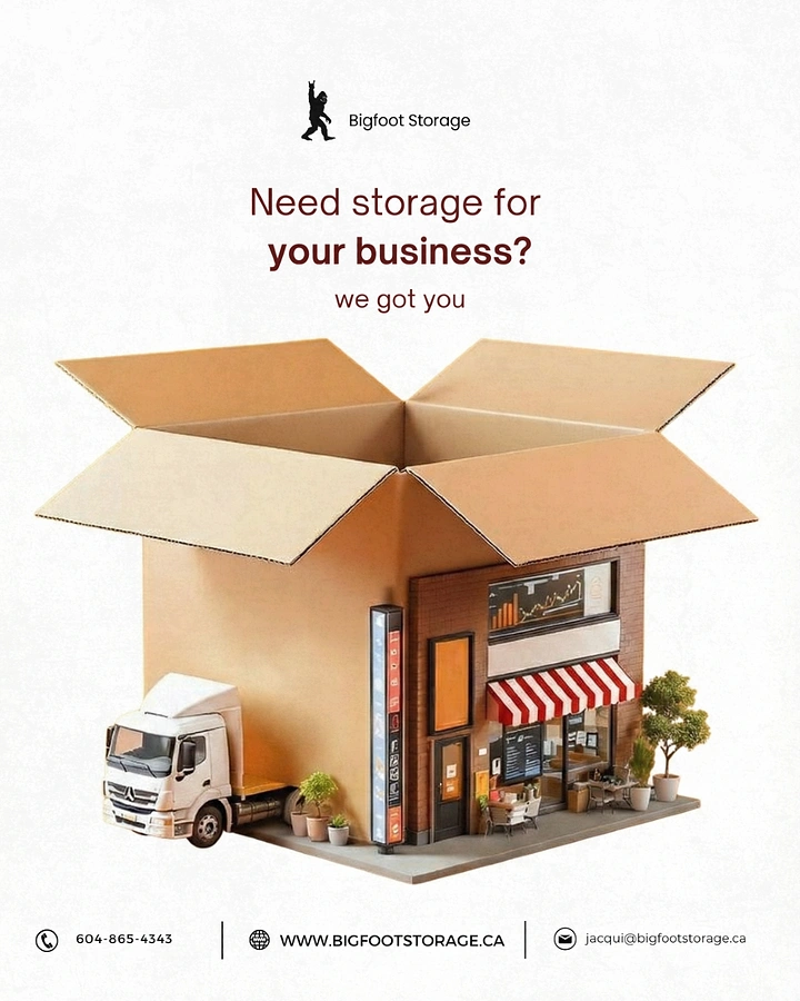 Movers & Packers creative ad: Cardboard box turned into storage storefront