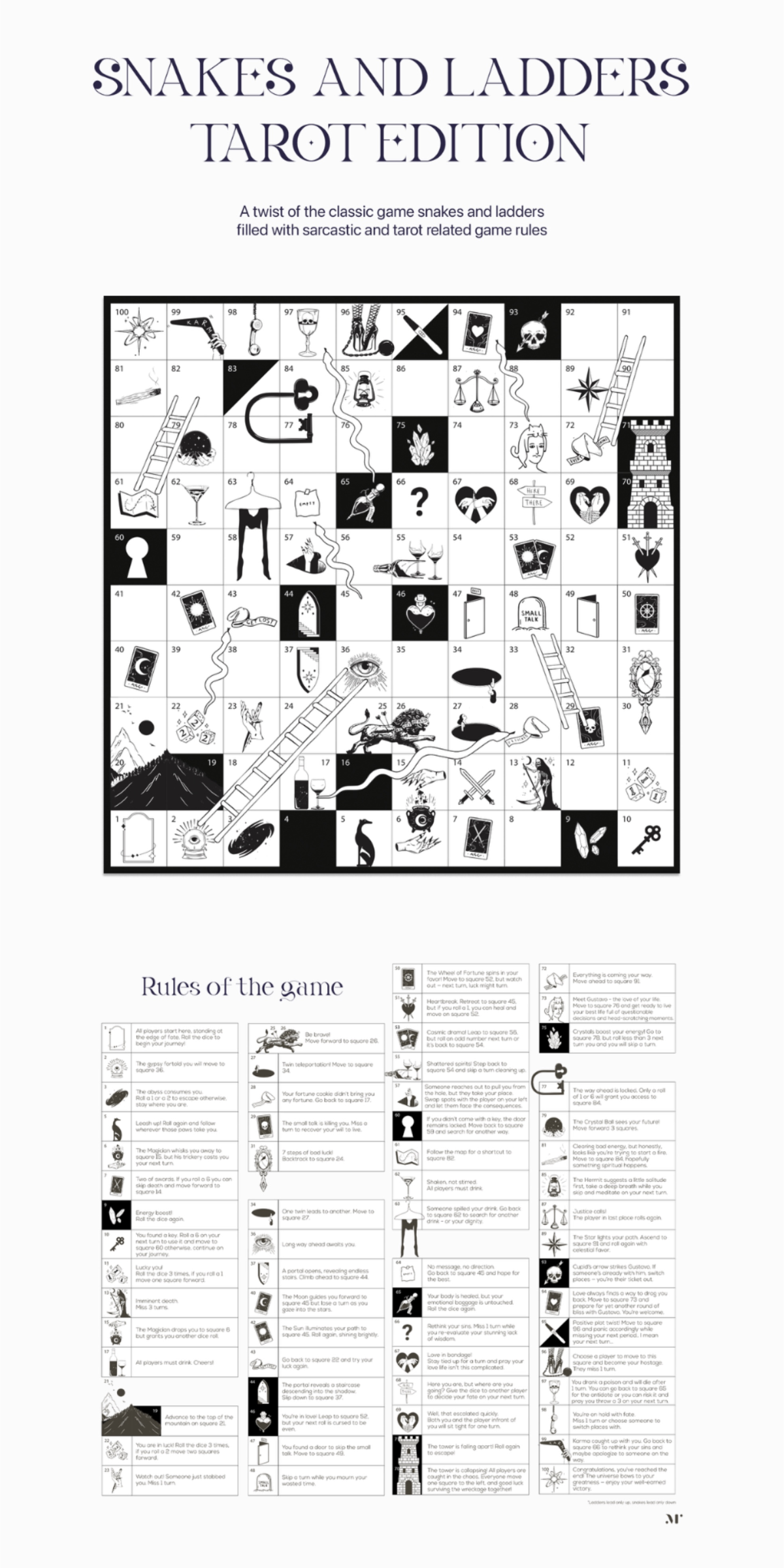 Story: Snakes-and-ladders tarot reinterpretation