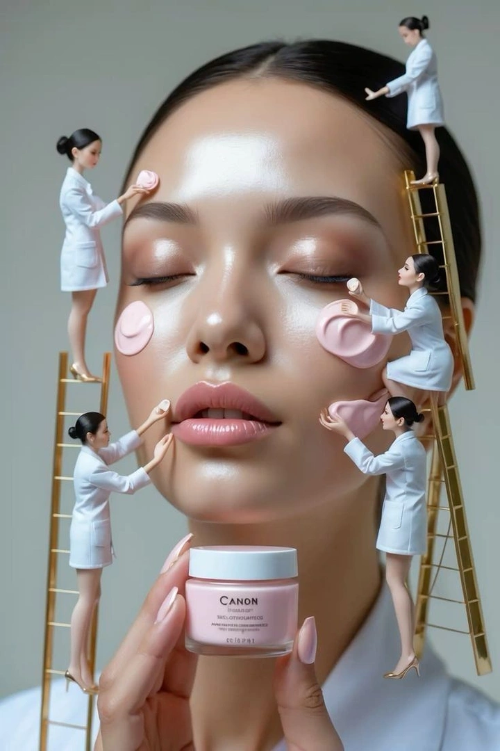 Plastic Surgery Clinics creative ad: Miniature workers create memorable treatment metaphor