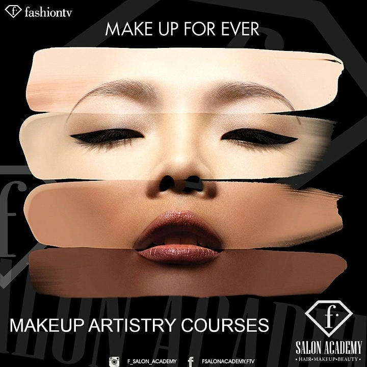 Makeup & Beauty Academies creative ad: Face shapes become expressive makeup swatches