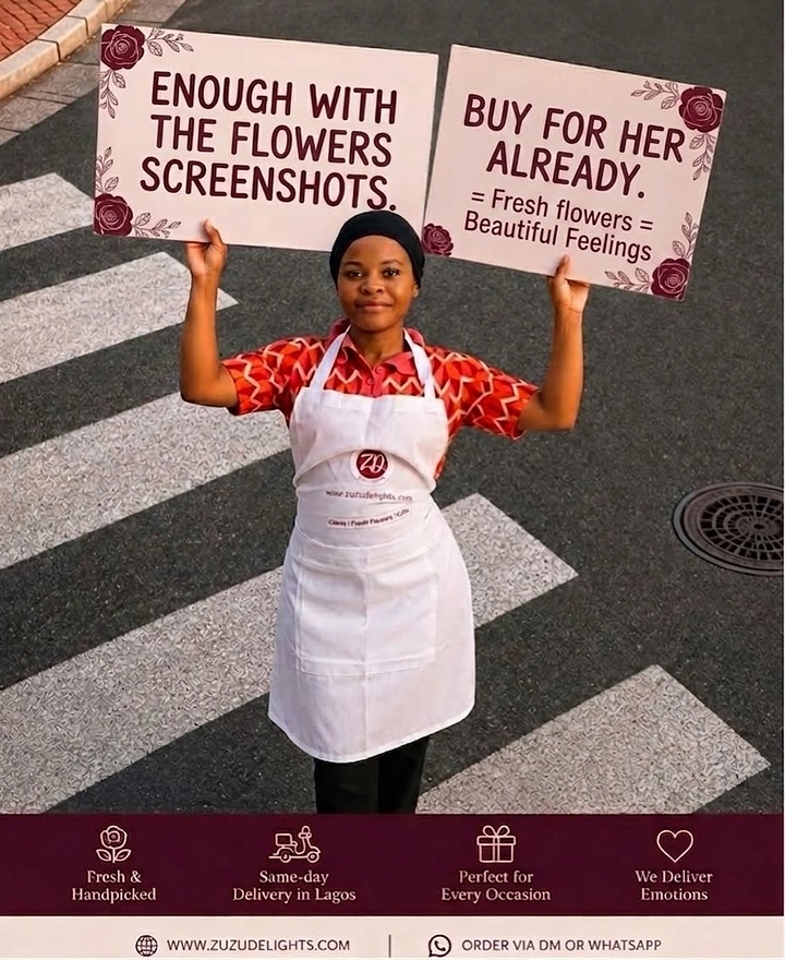 Florists creative ad: Witty protest signs: stop sending flower screenshots