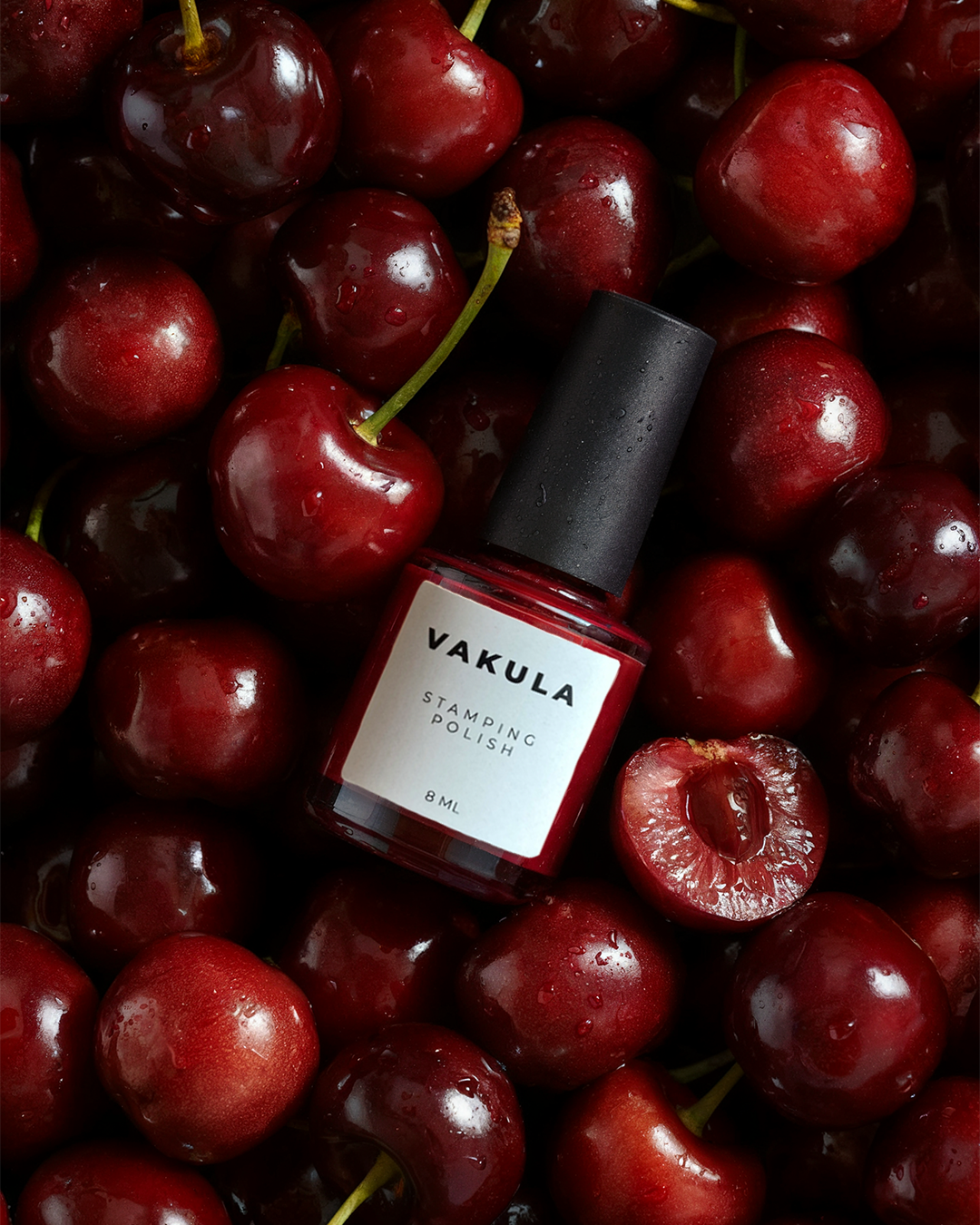 Instagram post: Polish bottle emerges from cherries