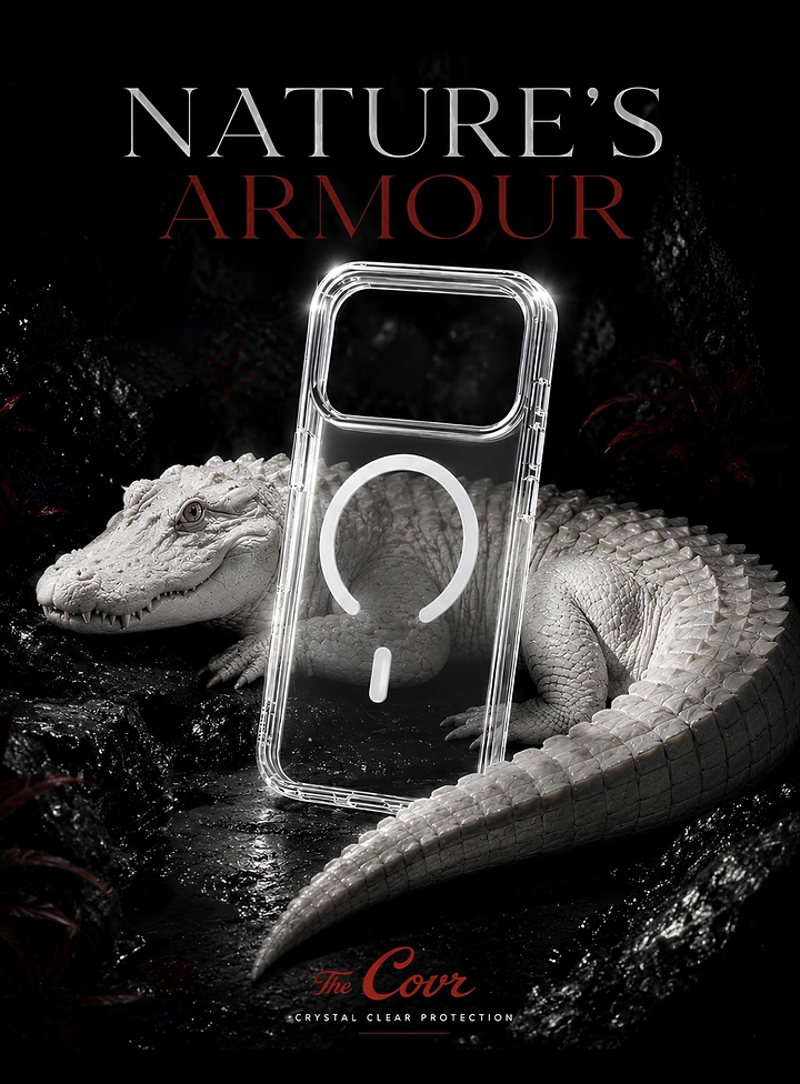 Phone Cases & Mobile Accessories creative ad: Crocodile creates nature armour metaphor