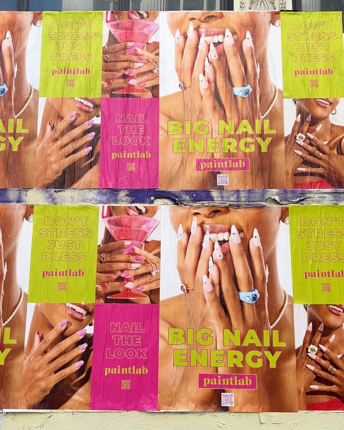 Instagram post: Bold wheatpaste 'Big Nail Energy' campaign