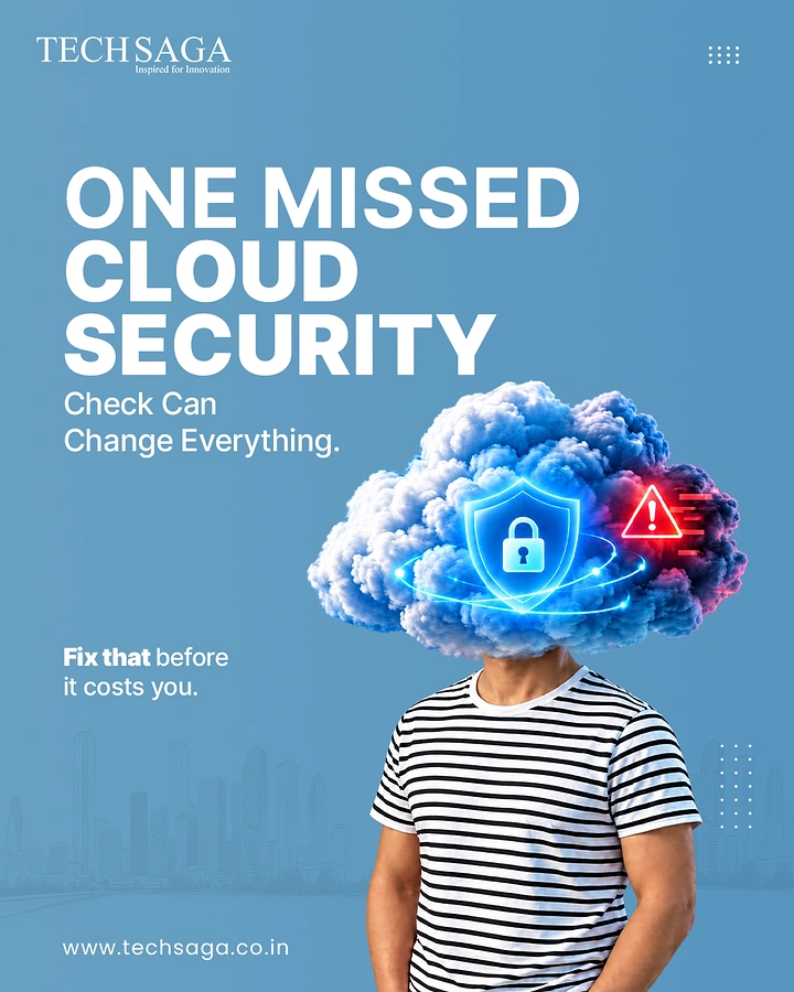 Cybersecurity Companies creative ad: Cloud security becomes cloud-shaped head