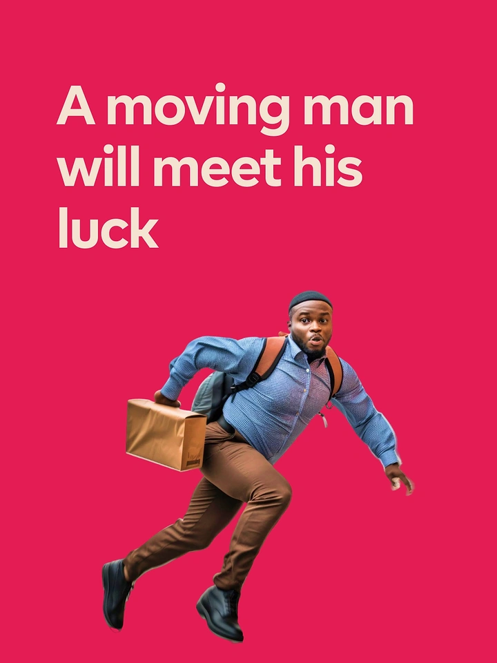 Movers & Packers creative ad: 'Moving man' pun with running mover