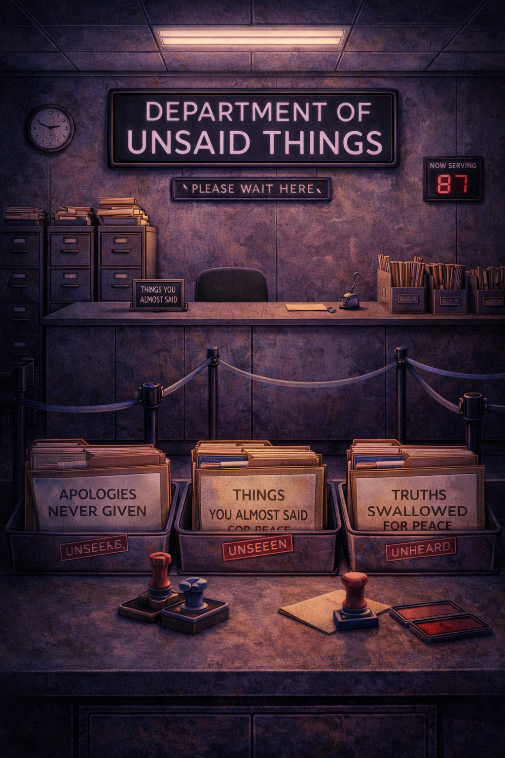 Story: Unsaid-things department creates witty premise