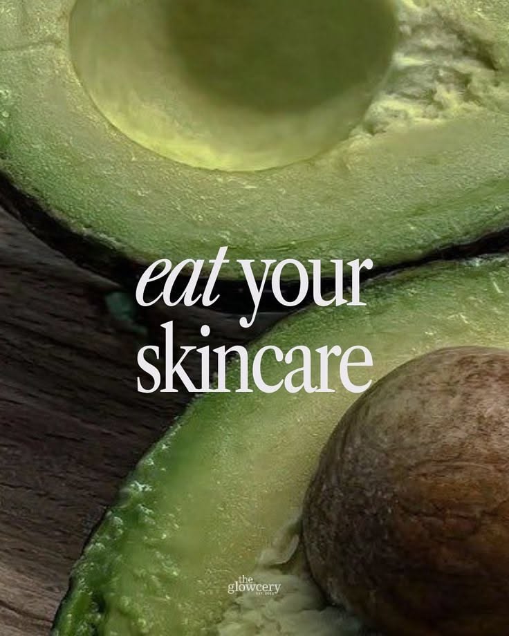 Instagram post: Food-as-skincare metaphor with strong type