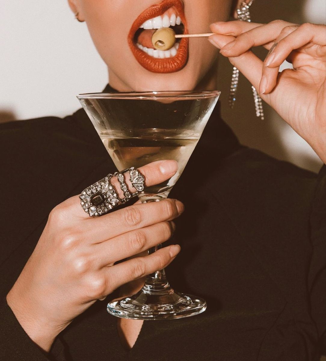 Instagram post: Unexpected mouth-and-cocktail composition